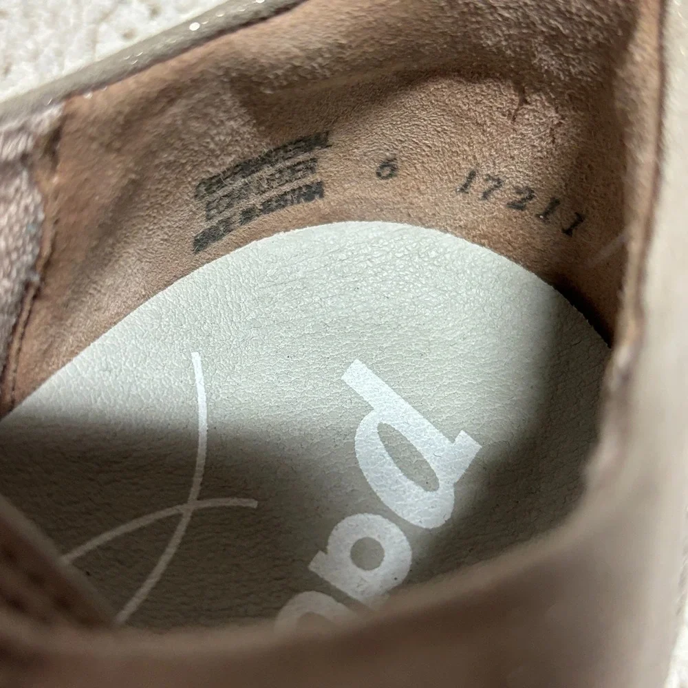 Paul Green $498 Genuine‎ Leather Taupe Shimmer Platform Lace Up Sneakers US 8.5 - Picture 9 of 16